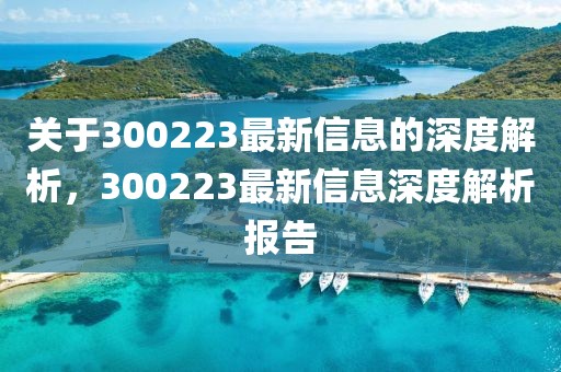 關于300223最新信息的深度解析，300223最新信息深度解析報告