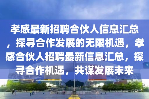 孝感最新招聘合伙人信息匯總，探尋合作發(fā)展的無限機遇，孝感合伙人招聘最新信息匯總，探尋合作機遇，共謀發(fā)展未來