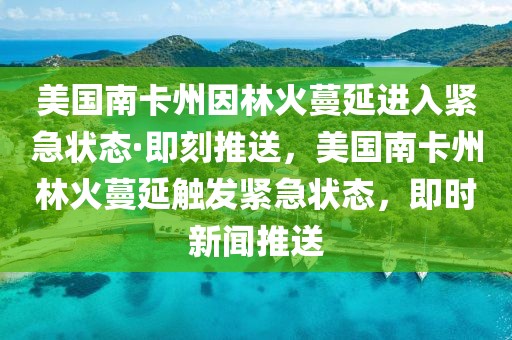 美國南卡州因林火蔓延進入緊急狀態·即刻推送，美國南卡州林火蔓延觸發緊急狀態，即時新聞推送