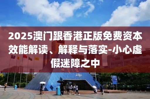 2025澳門跟香港正版免費資本效能解讀、解釋與落實-小心虛假迷障之中