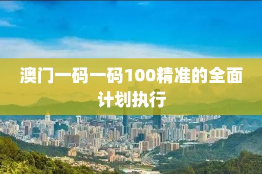 澳門一碼一碼100精準(zhǔn)的全面計(jì)劃執(zhí)行
