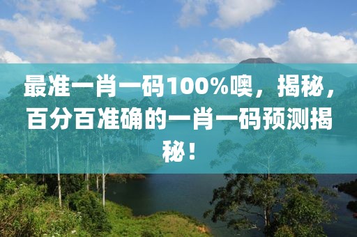 最準一肖一碼100%噢，揭秘，百分百準確的一肖一碼預測揭秘！