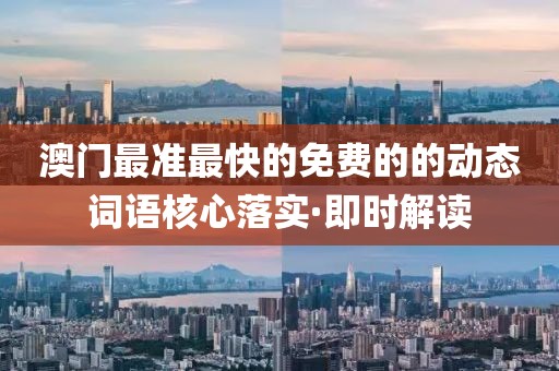 澳門最準(zhǔn)最快的免費(fèi)的的動(dòng)態(tài)詞語核心落實(shí)·即時(shí)解讀