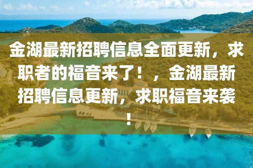 金湖最新招聘信息全面更新，求職者的福音來了！，金湖最新招聘信息更新，求職福音來襲！