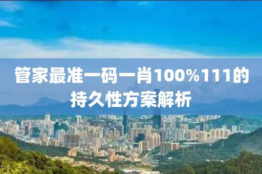 管家最準一碼一肖100%111的持久性方案解析
