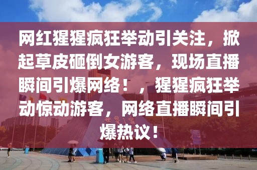 網紅猩猩瘋狂舉動引關注，掀起草皮砸倒女游客，現場直播瞬間引爆網絡！，猩猩瘋狂舉動驚動游客，網絡直播瞬間引爆熱議！