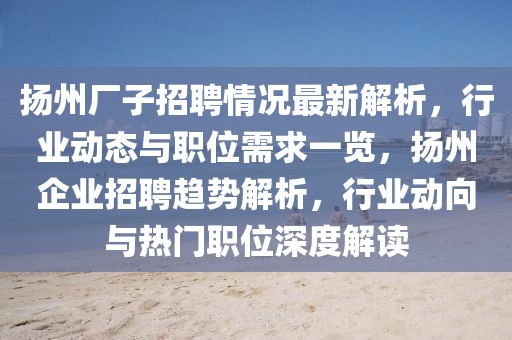 揚州廠子招聘情況最新解析，行業動態與職位需求一覽，揚州企業招聘趨勢解析，行業動向與熱門職位深度解讀