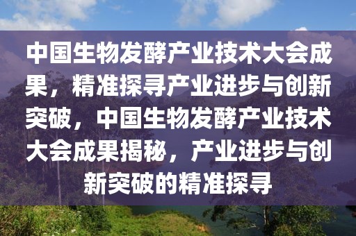 中國生物發(fā)酵產(chǎn)業(yè)技術(shù)大會成果，精準(zhǔn)探尋產(chǎn)業(yè)進(jìn)步與創(chuàng)新突破，中國生物發(fā)酵產(chǎn)業(yè)技術(shù)大會成果揭秘，產(chǎn)業(yè)進(jìn)步與創(chuàng)新突破的精準(zhǔn)探尋