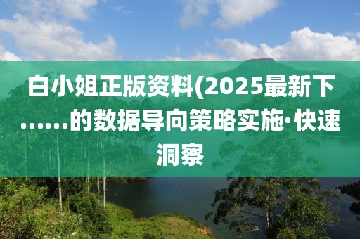 白小姐正版資料(2025最新下……的數據導向策略實施·快速洞察