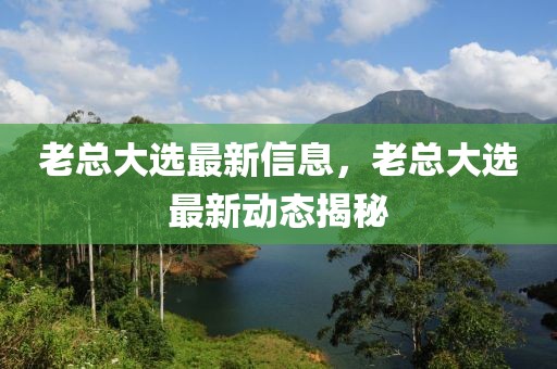 老總大選最新信息，老總大選最新動態揭秘
