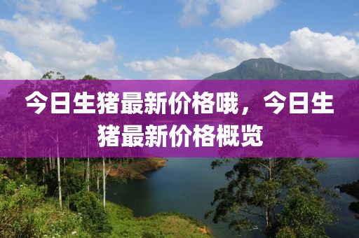 今日生豬最新價格哦，今日生豬最新價格概覽