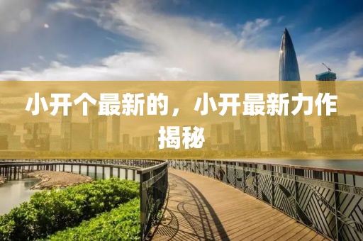 小開個最新的，小開最新力作揭秘