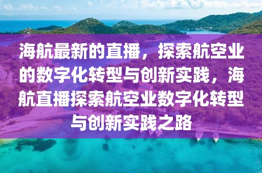 海航最新的直播，探索航空業的數字化轉型與創新實踐，海航直播探索航空業數字化轉型與創新實踐之路