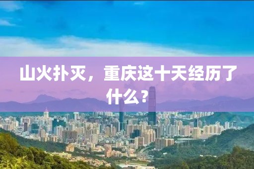 山火撲滅，重慶這十天經歷了什么？