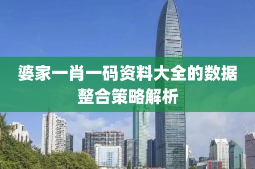 婆家一肖一碼資料大全的數據整合策略解析