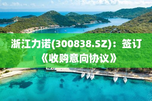 浙江力諾(300838.SZ)：簽訂《收購意向協議》