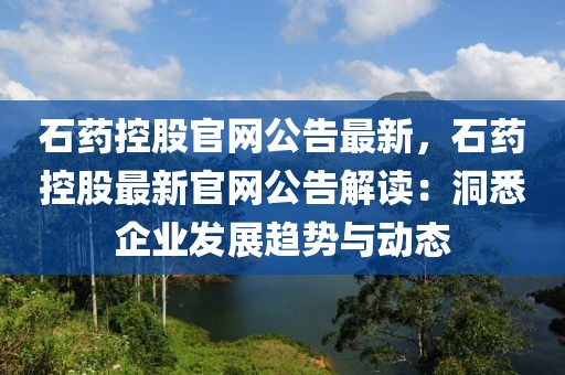 石藥控股官網公告最新，石藥控股最新官網公告解讀：洞悉企業發展趨勢與動態