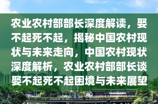 農(nóng)業(yè)農(nóng)村部部長深度解讀，娶不起死不起，揭秘中國農(nóng)村現(xiàn)狀與未來走向，中國農(nóng)村現(xiàn)狀深度解析，農(nóng)業(yè)農(nóng)村部部長談娶不起死不起困境與未來展望