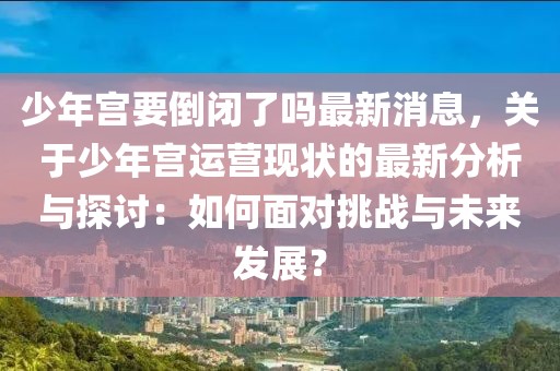 少年宮要倒閉了嗎最新消息，關于少年宮運營現狀的最新分析與探討：如何面對挑戰與未來發展？