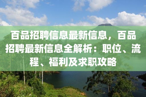 百品招聘信息最新信息，百品招聘最新信息全解析：職位、流程、福利及求職攻略