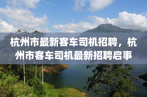 杭州市最新客車司機招聘，杭州市客車司機最新招聘啟事